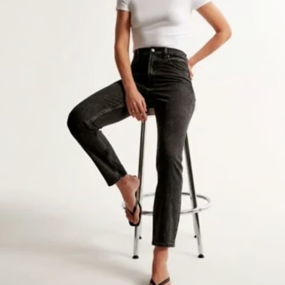 Abercrombie & Fitch Black Straight Leg Jeans